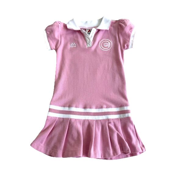 Majestic Chicago Cubs Size 3T Dress Pink Polo Style Outfit MLB Cotton Toddler - Picture 1 of 7